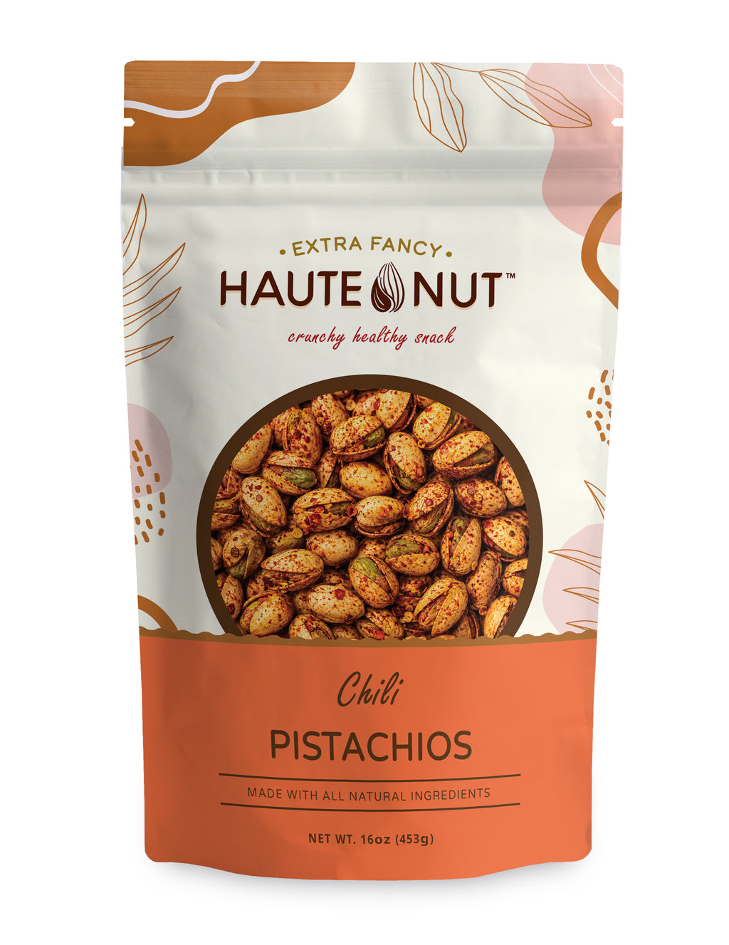 Chili Pistachios front package - HAUTE NUT Pistachios product image