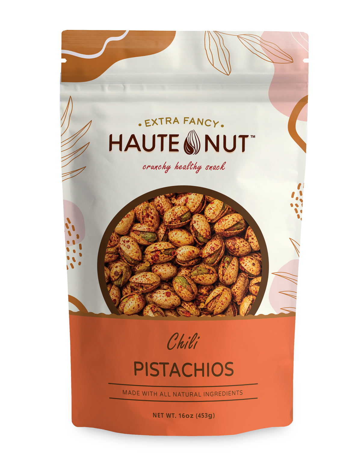 Chili Pistachios front package - HAUTE NUT Pistachios product image