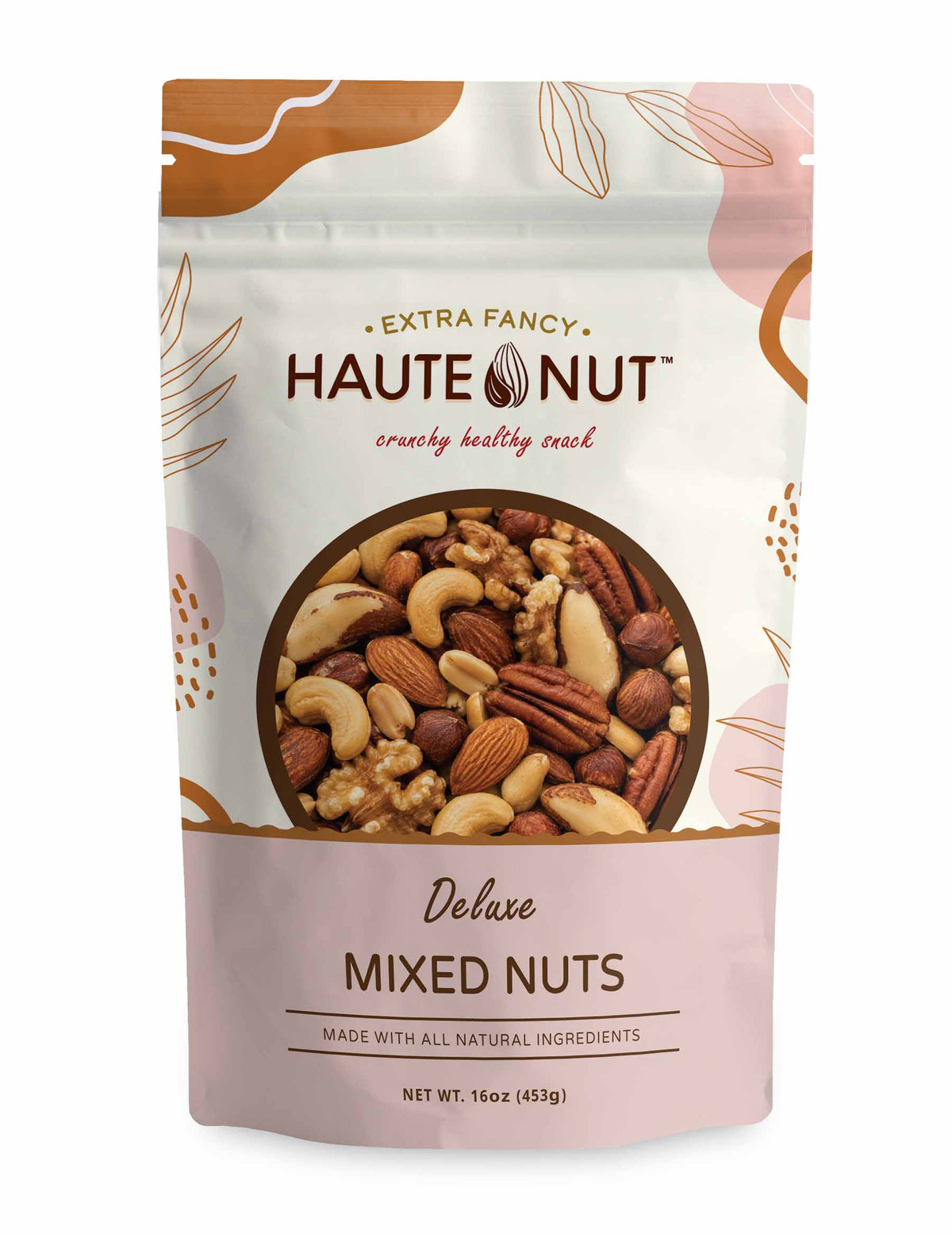Deluxe Mixed Nuts front package - HAUTE NUT Mixed Nuts product image