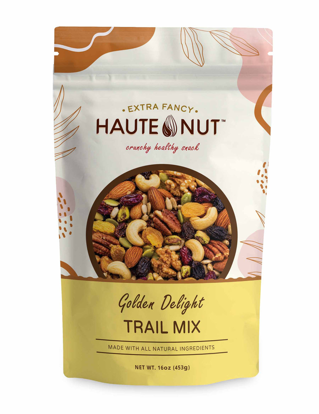Golden Delight Trail Mix front package - HAUTE NUT Trail Mix product image