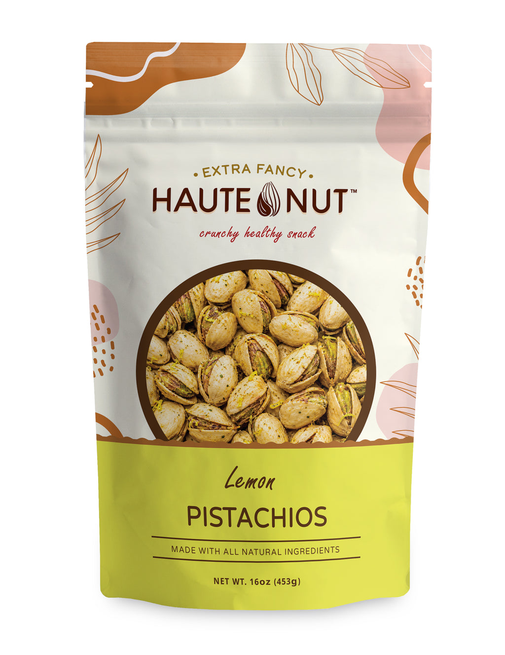 Lemon Pistachios front package - HAUTE NUT Pistachios product image