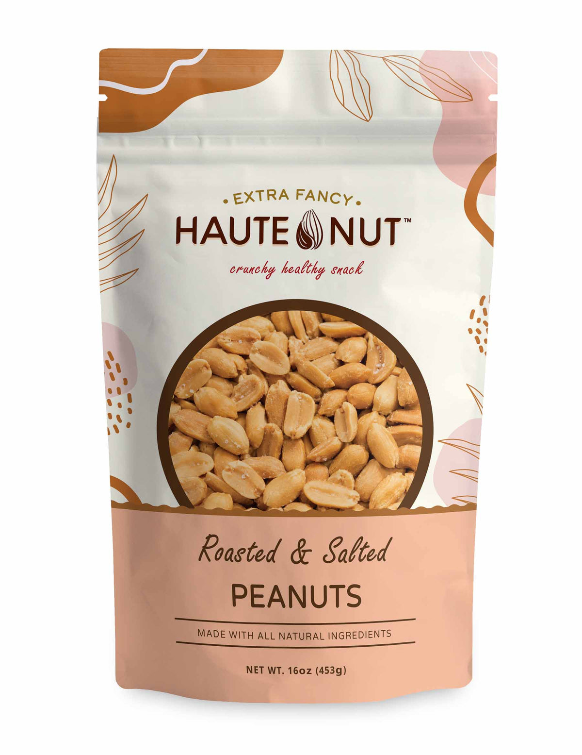 Roasted & Salted Peanuts front package - HAUTE NUT Peanuts product image
