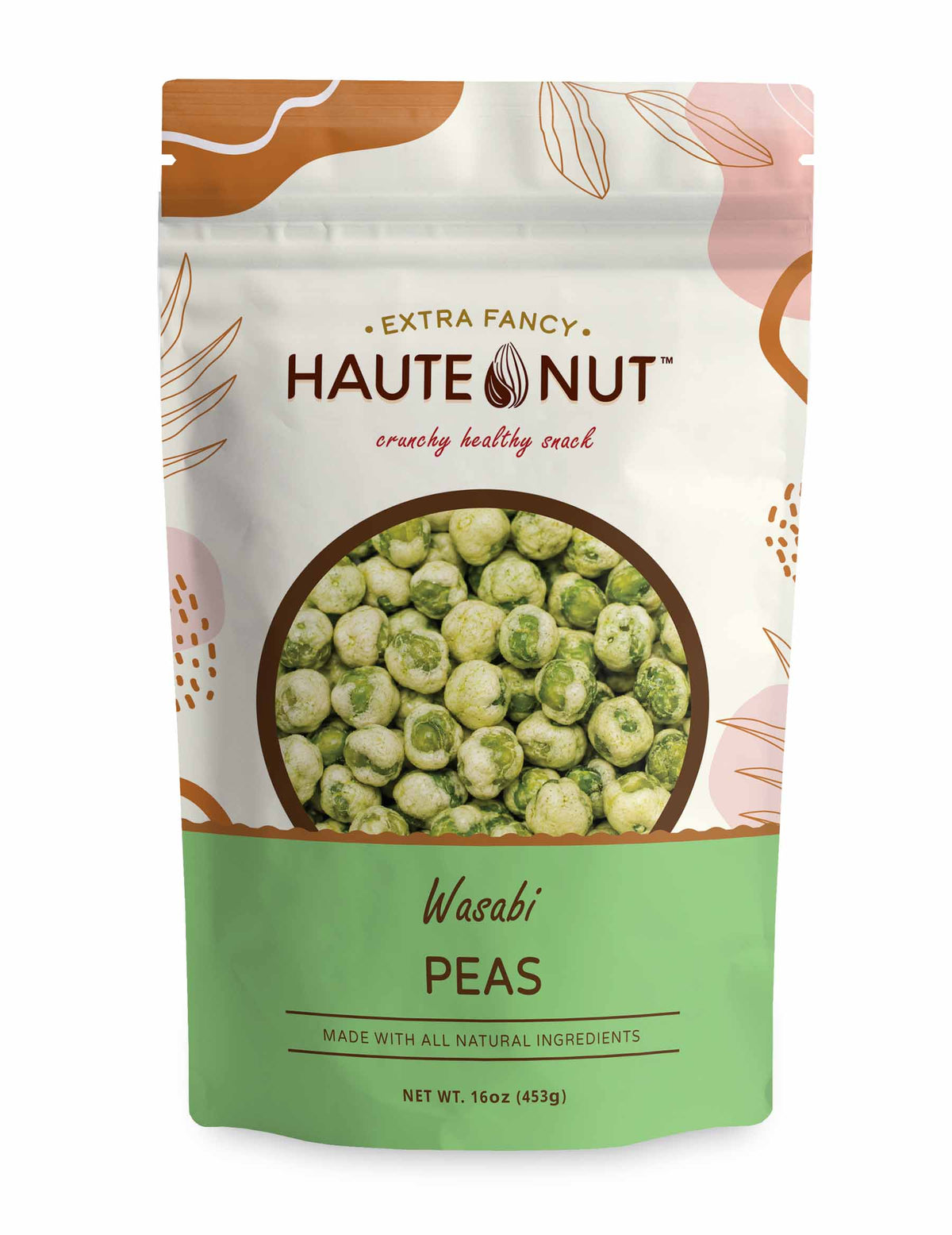 Wasabi Peas front package - HAUTE NUT Wasabi Peas product image